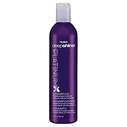 Rusk Deepshine Platinum Shampoo, 12 Oz, Gentle Cleansing Shampoo, Brightening Boost For Platinum, Silver, Gray, White, And Blonde Hair, Removes Yellows, Brightens Hair Color #TOP15