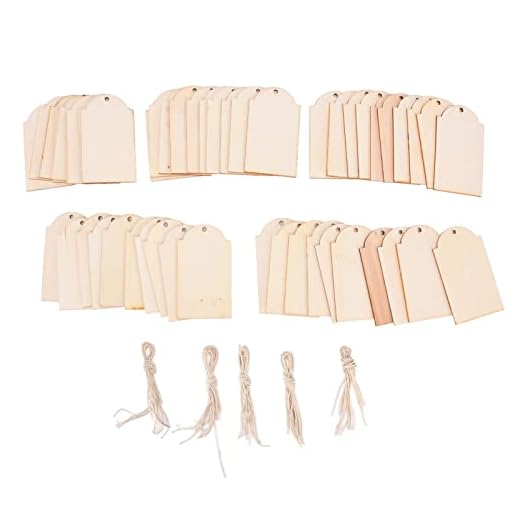 50 Piezas de Madera sin Terminar con Cuerda de Cáñamo, para Decoración de Etiquetas de Regalo de Marcadores Artesanales