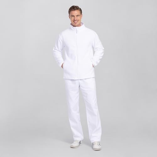 EXNER Herren-Fleecejacke, langarm, Stehkragen, Seiteneingrifftaschen, Zipper, weiß, Größe M – Bild 3