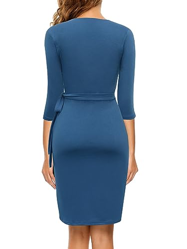 image for Berydress Wedding Guest Dresses for Women Faux Wrap Dresses Sexy V-Nec