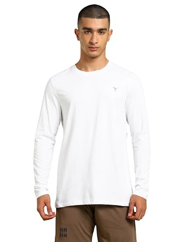 Image of TECHNOSPORT Men's Slim Fit Full Sleeve Crew Neck T-Shirt, COTFLEX Quick Dry Moisture Wicking Stretchable Sports Gym and Casual Wear