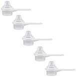 Plastic Measuring Scoop with Funnel, The Scoopie (5 cc | 1 Teaspoon | 5 mL) Supplement Measuring Spoons for Powders, Coffee, Pet Food, Protein, Spices and Other Dry Goods (Pack of 5, Opaque, No Cap)