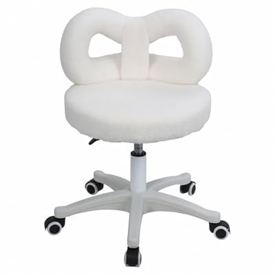 Tifemap Silla Tocador, Silla para Tocador de Maquillaje con Diseño de Pétalos, Estilo Moderno para Dormitorio, Salón (Blanco-B) | Ya disponible en tu tienda friki favorita! En mundofriki.es!
