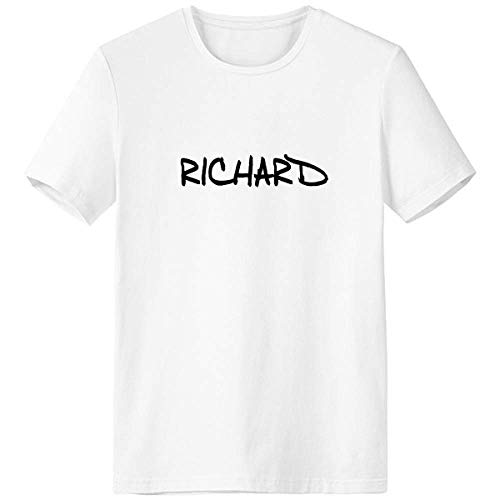 Camiseta especial de escrita inglesa Richard com bolso e manga curta, Multicor, XL