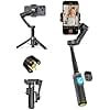 AOCHUAN 3-Axis Gimbal Stabilizer for iPhone with 360  Face Recognition Smartphone Gimbal with One-Click Tripod Opening Stabilizer with Remote Control and 50cm Extension Bar Smart X3