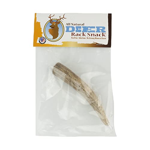 Deer Rack Snack, 100-Percent All Naturally Shed Deer Antler Chew, Medium, 4-6-Inch