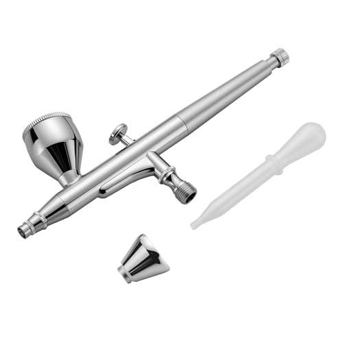 Wiltec Aérographe type X501 avec fonction double action, buse Ø 0,3 mm, godet à peinture 7 ml / 2 ml, pour modélisme, nail art, airbrush, etc.