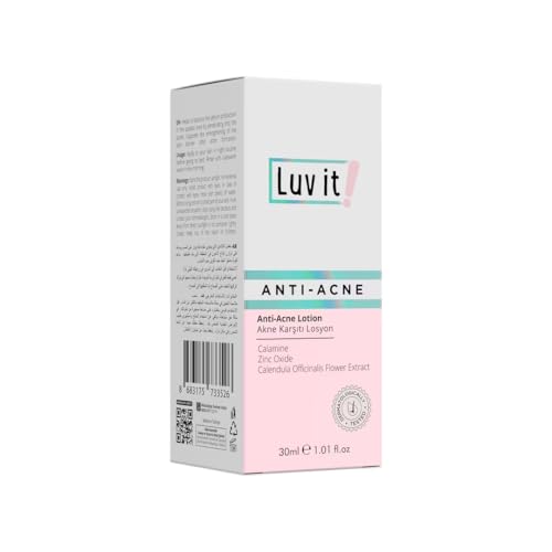 Luv it! Anti-Akne Nachtlotion mit Salicylsäure, Calamin & Zinkoxid, Spotpflege bei Pickeln und Mitessern, für Unreine und Ölige Haut, 30 ml