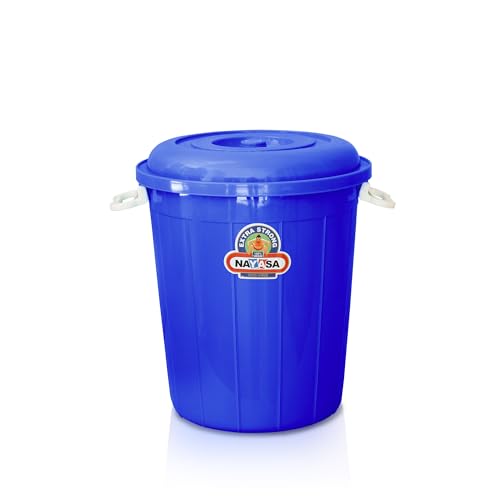 Image of Nayasa Bucket 32 with Lid- 30 Ltrs, Plastic Water Storage Bucket| Unbreakable Multipurpose Storage, Blue