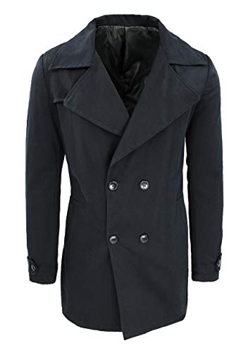 Manteau noir homme Evoga de style sartorial, finition haut de gamme