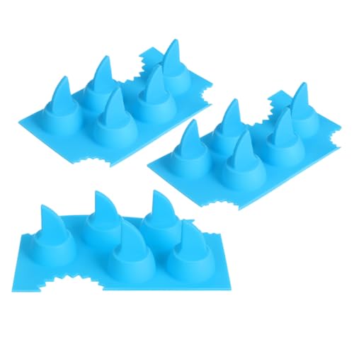 Moldes de hielo de silicona forma aleta de tiburón 3 pcs miniatura 1