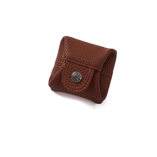 Image of Cockatoo Genuine Leather Coin Pouch Change Holder, Mini Snap Pocket Wallet for Men Women (Red, Small)