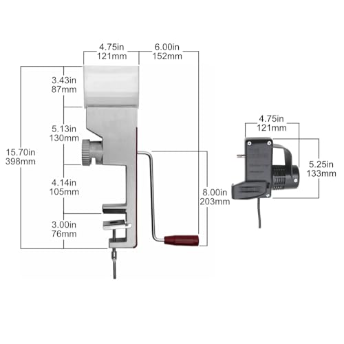 Grain Mill Wheat Flour Grinder, Stainless Steel Metal Burrs (Deluxe Grain Mill + The Motor)