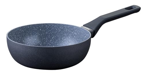 Fackelmann Wokpfanne Cosmo – Ø 20 cm aus gepresstem Aluminium, PFAS-freie Excilon Ceramic Beschichtung, Soft-Touch Griff, Reinigung per Hand, Grau