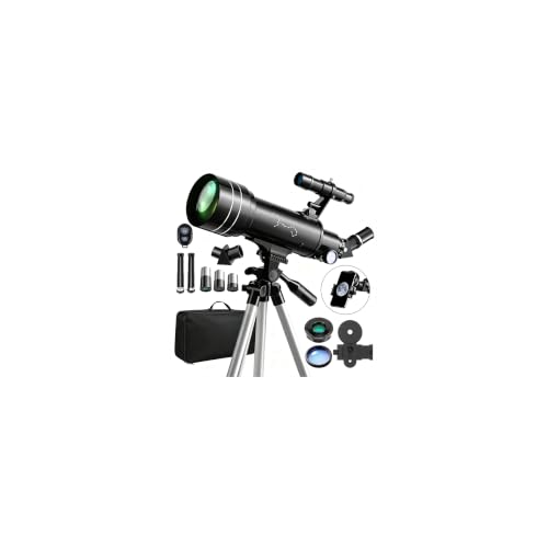 Teleskop für Kinder Erwachsene und Anfänger, Öffnung 70 mm, 400 mm, Professionelles Astronomisches Refraktor Teleskope mit Stativ, Adapter für Telefon und Rucksack, Sonnenfilter Baader Mondfilter