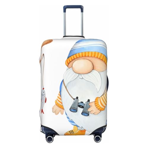 Gnome Camping Fishing For Travel Luggage Cover Suitcase Protector Fits 18-32 Inch Travel Luggage Protector Elastic Luggage Anti-Scratch Suitcase Cover