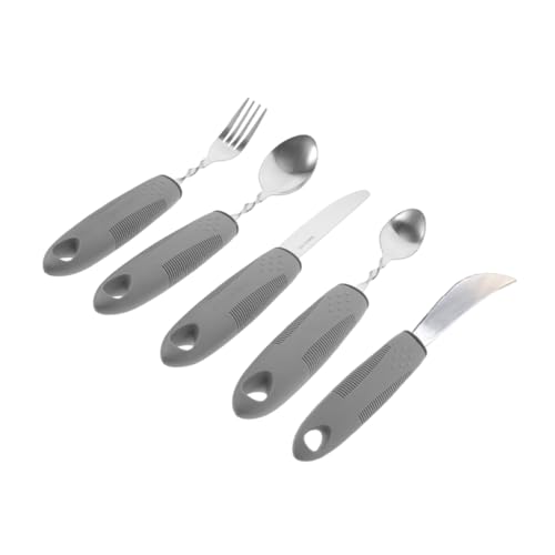 SEWOART 1 セット 防振食器 スプーン ママ アダプティブ こぼれる キャップ ポータブル適応器具 お年寄りのための大人の食器 ポータブルカトラリー ハンドル