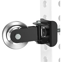 Aluminum Alloy Rotating Pulley Attachment for 33 Power Racks, Heavy-Duty Cable Pulley with 180 Pivot, Smooth CNC Machined Wheel, Bolt-On Cable Station Upgrade for Home Gym Training
