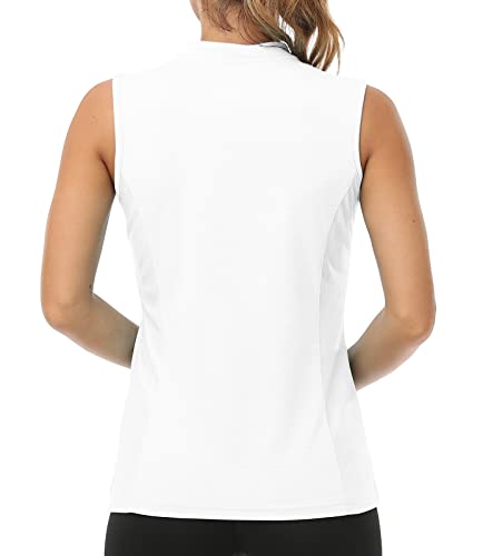 Women's Sleeveless Tennis Shirt Golf Shirts for Women Quick Dry Pickleball Shirts UPF 50+ Sportswear T-Shirts with Zipper4