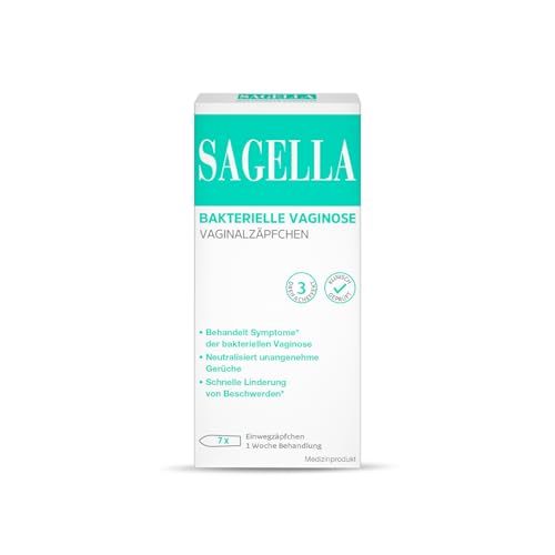 SAGELLA® – Dreifacheffekt bei bakterieller Vaginose – Vaginalzäpfchen – Behandelt Sympthome – Neutralisiert unangenehme Gerüche – Schnelle Linderung von Beschwerden – 1-Woche-Behandlung