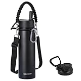 KXIAOCHEN Insulated Water Bottle, Stainless Steel Water Bottle, 2 Lids (Straw and Handle Lid),Wide Mouth Metal Water Bottles Keep Hot and Cold, Double Walled, Thermo Mug, Metal Canteen