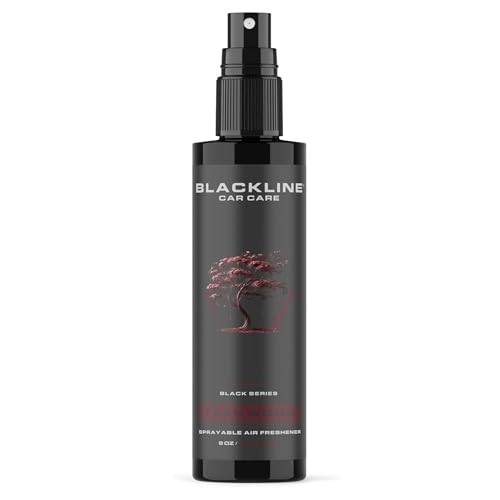 Image of Blackline Car Care - Teakwood Car Air Freshener Spray, Premium Odor Eliminator for Cars, Trucks, RVs, SUV, or Home Use - 8 fl OZ - Air Freshener - Teakwood Spray