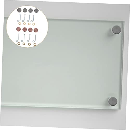 Tornillos de fijación para espejo de acero inoxidable 8 juegos, con cubiertas decorativas miniatura 5