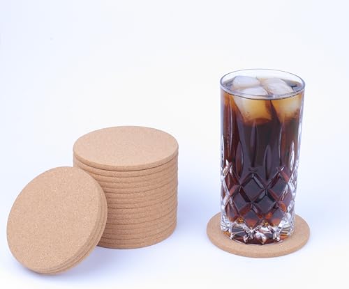 20 STK. korkuntersetzer rund 10cm Ø 5mm dick - tischset Kork untersetzer gläser Holz - glasuntersetzer Kork untersetzer Glass - tischdeko wohnungs zubehör - bierdeckel - korkplatte - tischuntersetzer