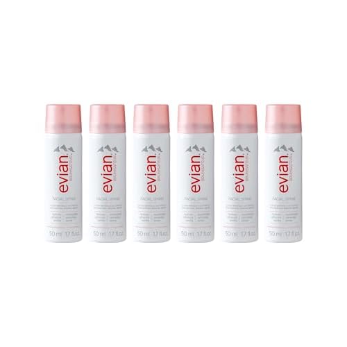 BRUMISATEUR Evian Facial Spray 1.7 oz – Hydrating Mineral Water Mist for Face & Skin – Refreshes Makeup and Tones Skin – TSA-Approved Mini Facial Spray Set for Daily Skincare Hydration