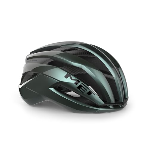 Casque MET Trenta 3K Carbone Hyper Teal S avec coque brillante aérodynamique