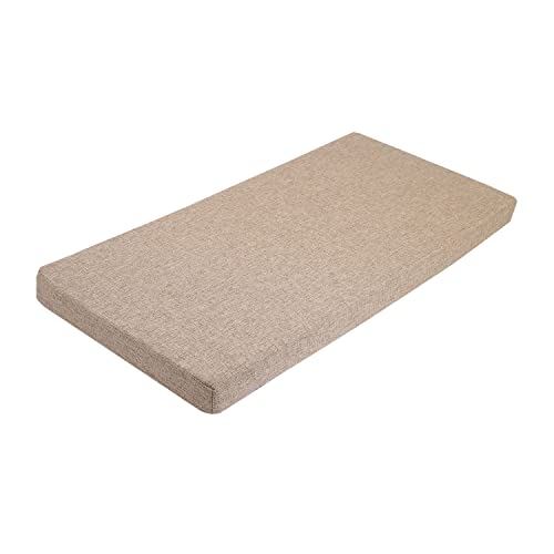 SAMTY Bench Seat Cushion Memory Foam Chair Pads Non-Slip Rubber Back Indoor Swing/Settee Cushion 44x16Inch, Khaki