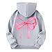 Teen Hoodies Size 14-16 Girls Hooded Sweatshirt Size 7-8 Fall Fashion Bows Graphic Shirts For Kids Girls 10-12 Long Sleeve Winter Oversized Sweater 14-16 With Pocket Light Gray 13-14 Years Soft