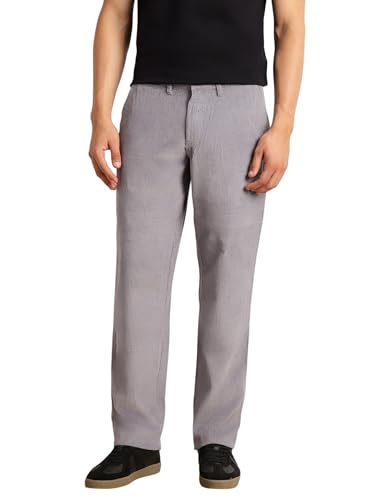Image of Thomas Scott Men's Regular Fit Mid-Rise Corduroy Trouser | Textured Fabric | 4-Pocket Casual Pants for Men