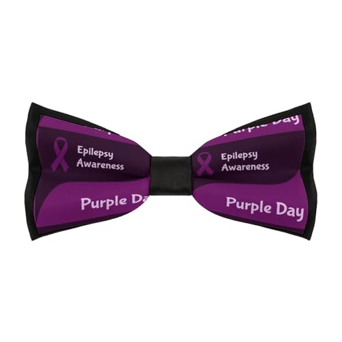 JYYAU Epilepsy Awareness Month Bow Tie Adjustable Necktie For Men Business Fashion Pre-tied Tie Neckwear Novelty Accessory For Weddings Party Festival