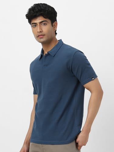 Image of Urbano Fashion Men's Textured Regular Fit Half Sleeve Cotton Polo T-Shirt