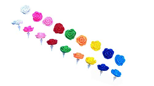 9 Pairs Multi Colors Rose Flowers Acrylic Nylon Plastic Post Earrings Medical Hypoallergenic No Metal Studs Sensitive Ears Women #TOP4