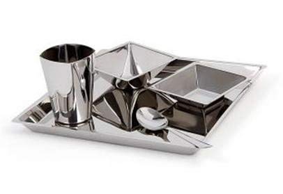 JVL Mirror Finish Square Thali Set, 5-Pieces