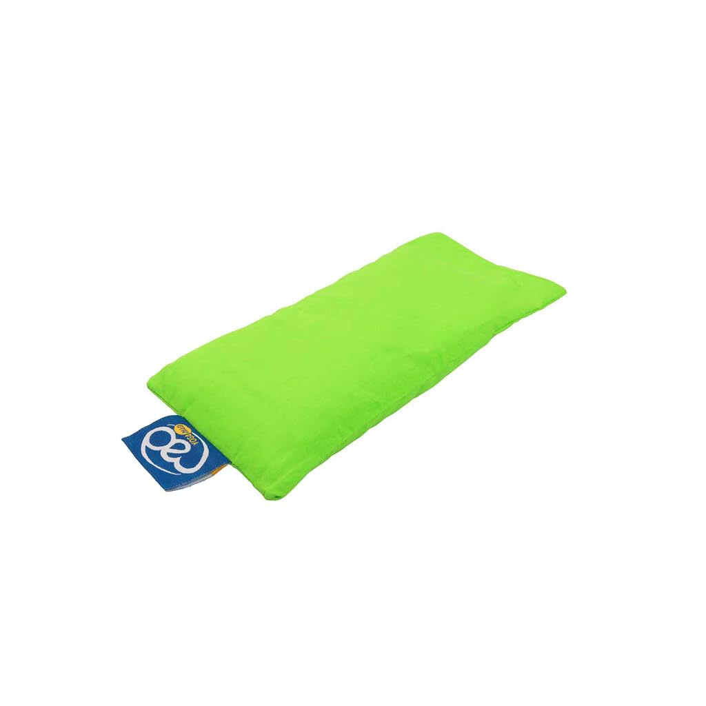 Yoga-Mad Eye Pillow | 100% Organic Cotton | Lavender & Linseed FIlled Yoga Pillow | Stress Relief Eye Bag for Aromatherapy, Relaxation and Tired Eyes - lime green