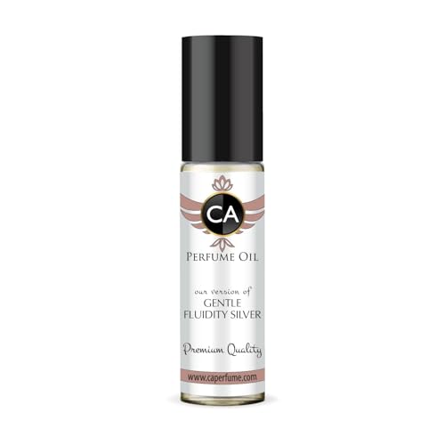 CA Perfume Impression of Gentle Fluidity Silver Unisex Fragrance Oil Aromatic Spicy Scent Long Lasting Perfumes for Women &amp; Men Travel Size TSA Ready Mini Parfum Body Oil Roll-on 0.33 Fl Oz 10ml