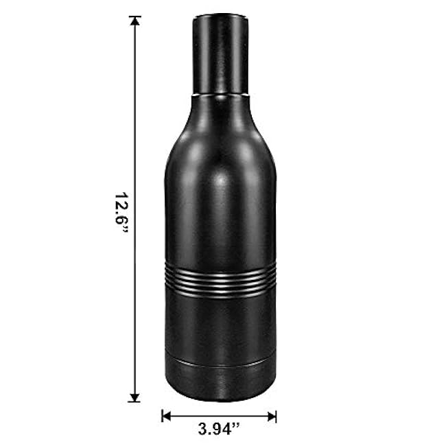 CUULii Skinny, Slim, Thinner Insulated Wine Tumbler - Stainless Steel Double Walled Wine and Champagne Bottle Cooler - Portable Wine Chiller with BPA-Free Neoprene Liner - Black (750ml)
