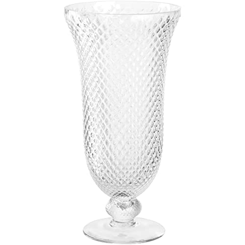 Leonardo Poesia 076434 Vase décoratif, en verre, fait à la main, avec surface texturée élégante, transparent, hauteur : 35,4 cm, 2,9 l