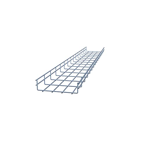 NavePoint Wire Mesh Cable Tray, Electro Zinc Plated, Silver Steel, 1.97 x 7.88 x 59.06 inch, 2-Pack