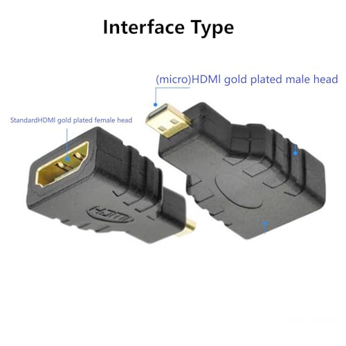Micro adaptador HDMI macho a hembra tipo D 2 piezas miniatura 4