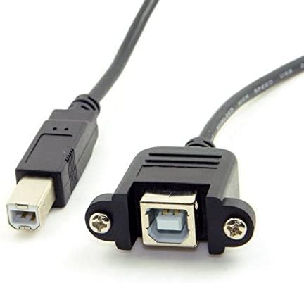 Image of [ 1 Piece USB B Type Male to Female Extension Cable for Panel Mount (USB 2.0 M /F Printer Cable)
