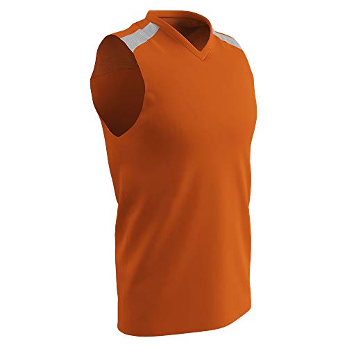 Champro Free Toss Polyester Basketball Jersey, Adult 3X-Large, Orange, White