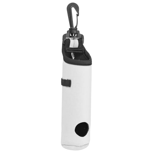PATIKIL Golf Ball Carry Bag Golf Tee Holder Pouch Portable Neoprene Golf Ball Holder with Clip for Men and Women Storage White