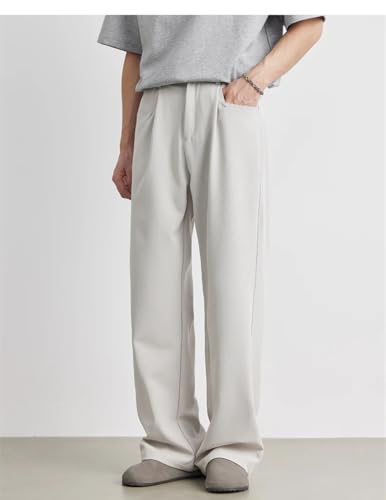 Dninmim Men's Straight Casual Pants Business Trousers Work Clothing Solid Long Pants2