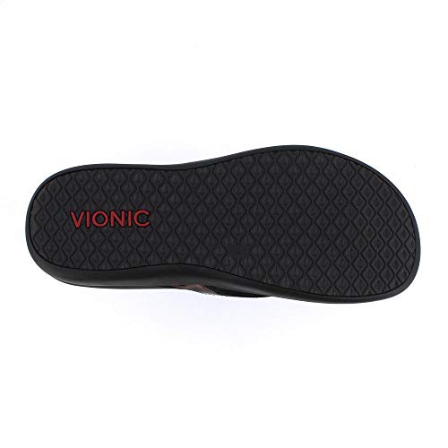 Vionic Tide Ii - Women's Leather Orthotic Sandals - Black-Tortoise - 7 Medium #TOP6