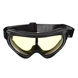 Mikikit Herren Damen Fahrradbrille Winddicht Gelb Outdoor Schutzbrille Leicht für Radfahren Camping...