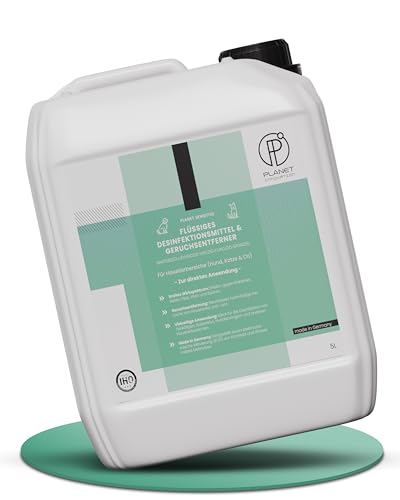 5L Haustier-Hygiene-Spray & Desinfektionsmittel für Hund, Katze & Co | Planet Sensitive® wirksam gegen Bakterien, Viren, Pilze & Sporen | Geruchsbeseitigung | Made in Germany | Kanister